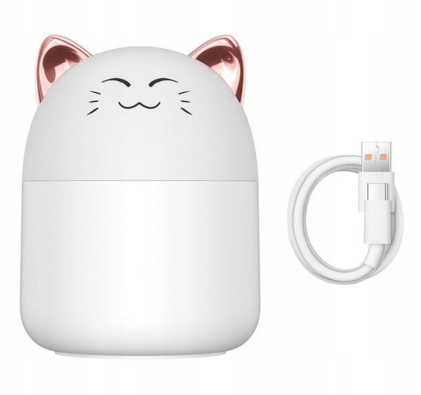 NOČNÁ LAMPA a ZVLHČOVAČ VZDUCHU KOTÚČ 2v1 BIELY