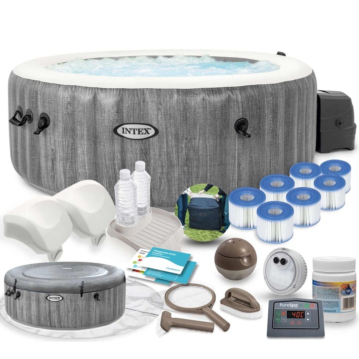 Nafukovacie SPA s hydromasážou pre 4 osoby, sada INTEX 28440 najlacnejšie