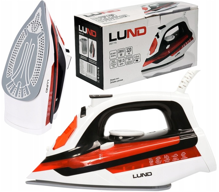 NAPAROVACIA ŽEHLIČKA 2800W KERAMICKÁ ŽEHLIACA PLOCHA HASIČ LUND