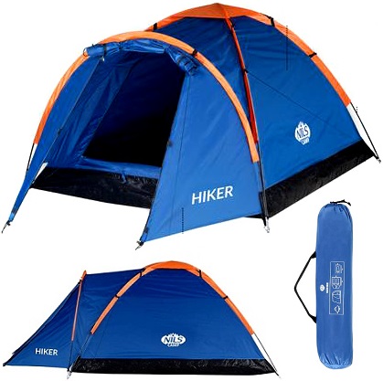 NILS Kempingový turistický stan pre 2 osoby, vodotesný + obal