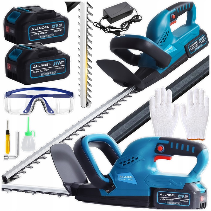 NOŽNICE NA REZANIE ŽIVÉHO PLOTU AKUMULÁTOROVÉ NOŽNICE 52CM 2X AKU 21V 4Ah SILNÉ