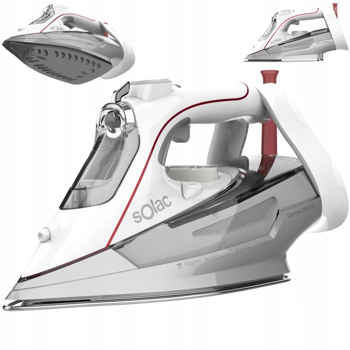 NAPAROVACIA ŽEHLIČKA S KERAMICKOU PLOCHOU, SILNÝ PARNÝ RÁZ, FUNKCIA ANTI-DRIP Solac Optima 3000W VÝPREDAJ