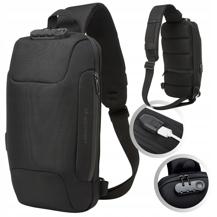 PÁNSKY BATOH TAŠKA CEZ RAMENO MESTSKÝ PROTIKRÁDEŽOVÝ USB