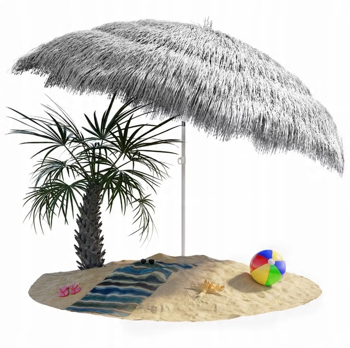 Parasol Hawaii svetlosivý Ø160 cm, ochranný, antracitový dáždnik +