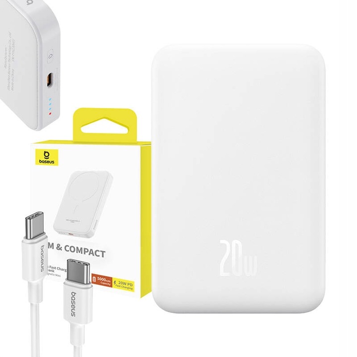 Powerbanka Baseus 5000 mAh biela