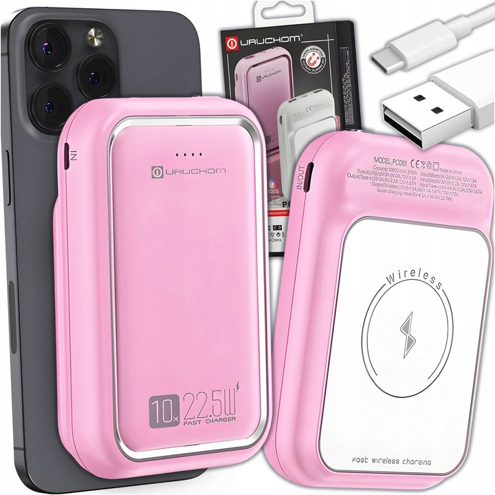 Powerbanka Uruchom 10000 mAh ružová