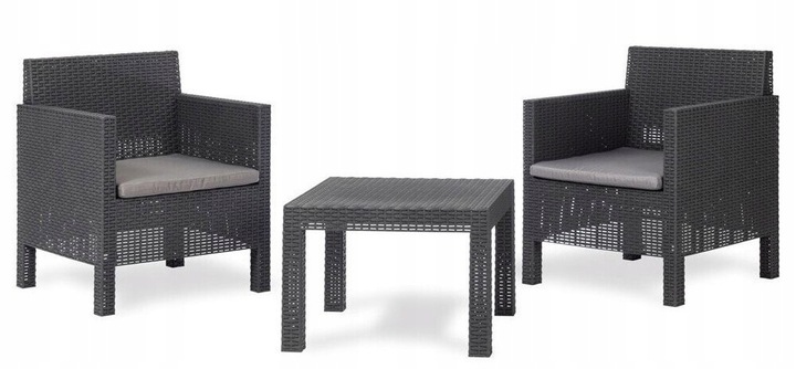 PENELOPE 2 SEATER záhradný plastový set - grafit