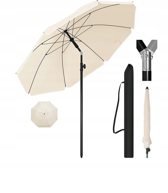 PLÁŽOVÝ PARASOL na terasu Woltu béžový 155 cm