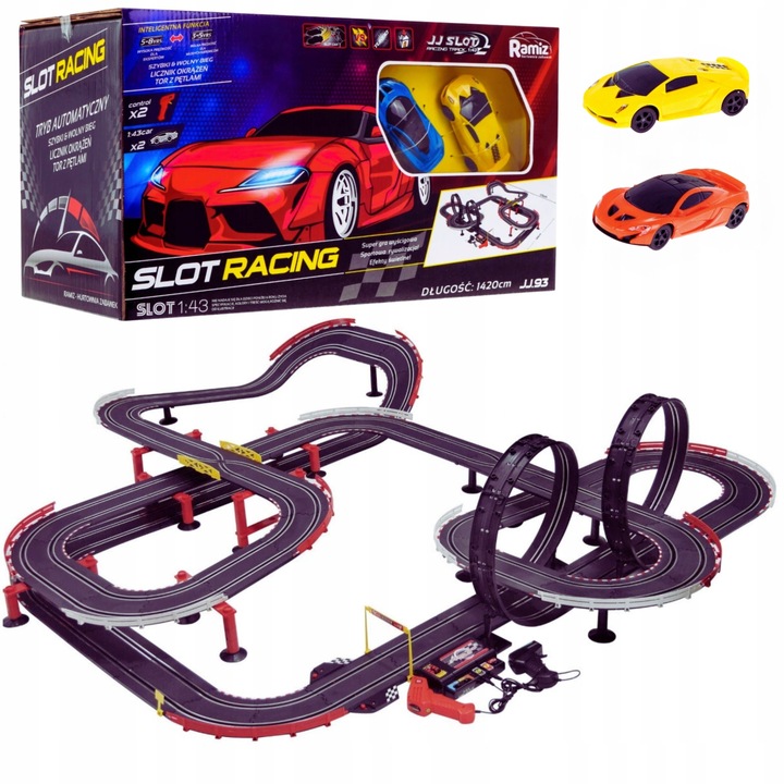 PRETEKÁRSKA AUTODRÁHA XXL 1:43 ELEKTRICKÁ 14 METROV 2 AUTÁ PRE DETI