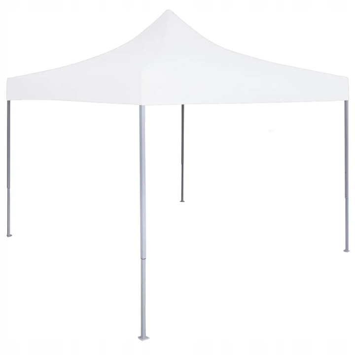 Profesionálny skladací párty stan, 2 x 2 m, oceľ, biely