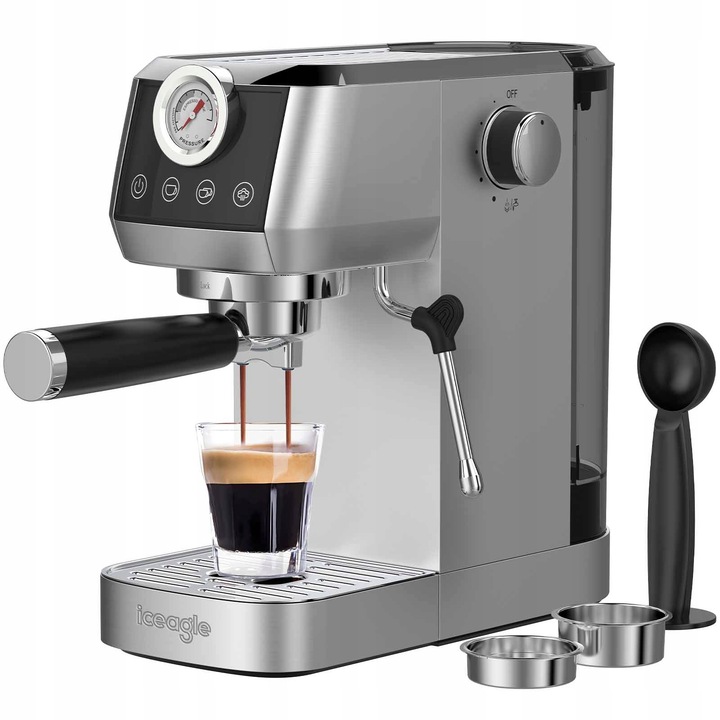Pákový kávovar na espresso Iceagle CM1665B 1350 W strieborný/sivý