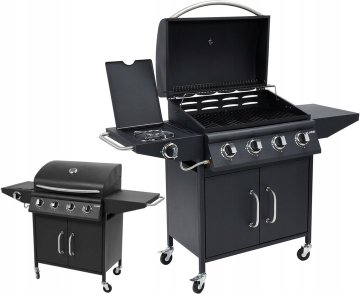 PLYNOVÝ ZÁHRADNÝ GRIL 4+1 LUND 16KW BOČNÝ HORÁK PORCELÁNOVÝ ROŠT 99643