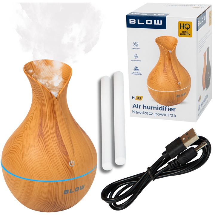 Parný zvlhčovač vzduchu, ultrazvukový zvlhčovač Blow H-03, svetlohnedý, 0,3 l