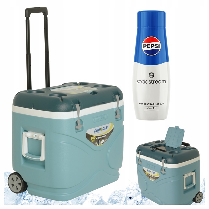 PINNACLE Turistická chladnička 45L kolieska modrá + sirup SodaStream Pepsi