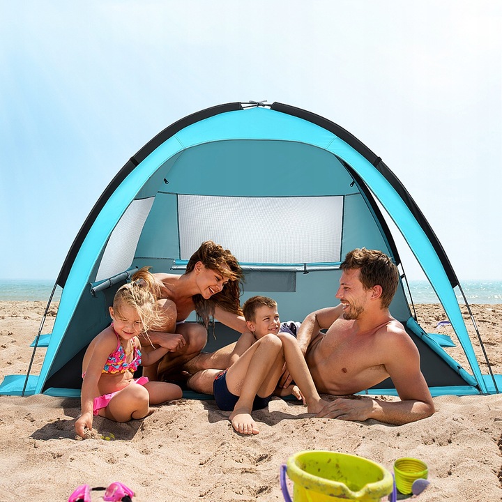 PLÁŽOVÝ STAN DO PLÁŽOVEJ ZÁHRADY, MONTÁŽNY SVETLOMODRÝ 200*145*130CM