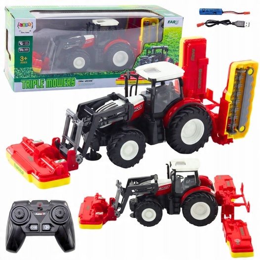 Poľnohospodársky traktor s kosačkami na trávu na diaľkové ovládanie RC 2.4G Leantoys
