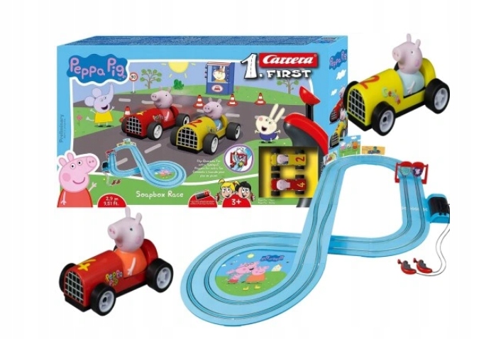 Prasiatko Peppa Pretekárska dráha Carrera FIRST Race Dráha 2 vozidlá