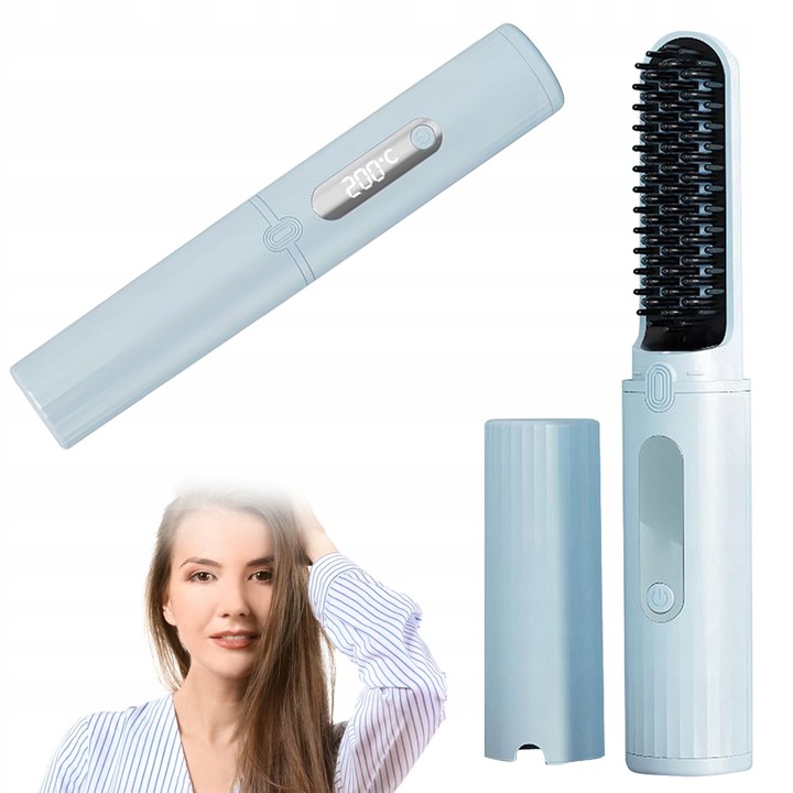Prenosný bezdrôtový hrebeň na vyrovnávanie vlasov Mini žehlička na vlasy