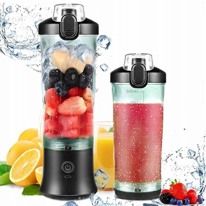 Prenosný bezdrôtový turistický mixér Smoothie Koktejl Fľaša Na Pitie 600 ml