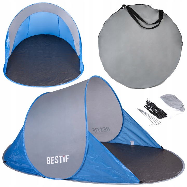 PLÁŽOVÝ STAN BESTIF SAMOROZKLADACÍ PARAVÁN NA PLÁŽ, VEĽKÝ, ZÁHRADNÝ, 190 cm