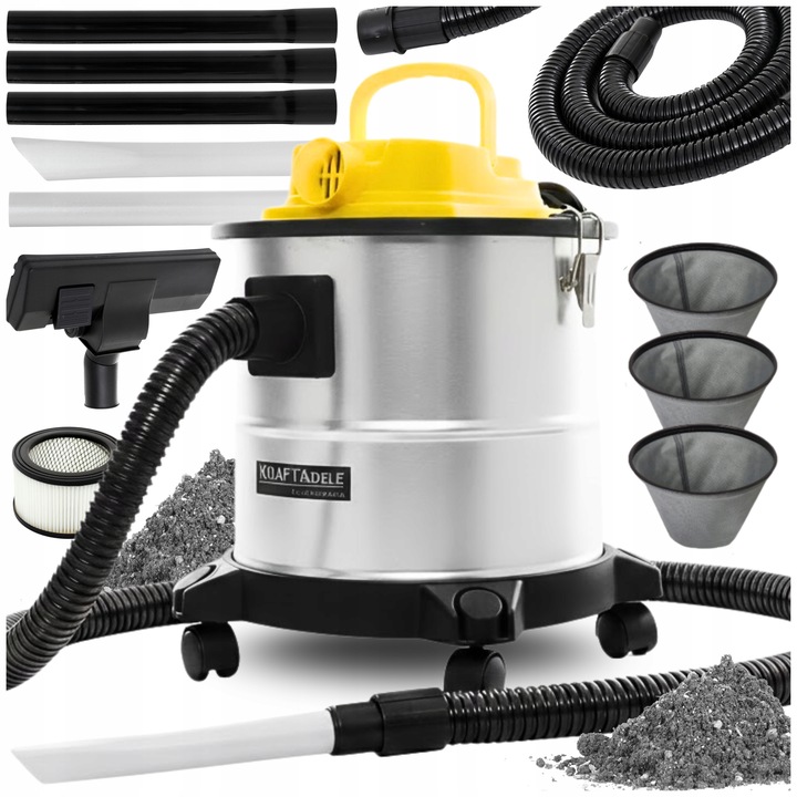 PRIEMYSELNÝ VYSÁVAČ POPOLA A KRBU, BEZVRECKOVÝ, SUTINA 1650 W, NA SUCHO, MOKRÝ