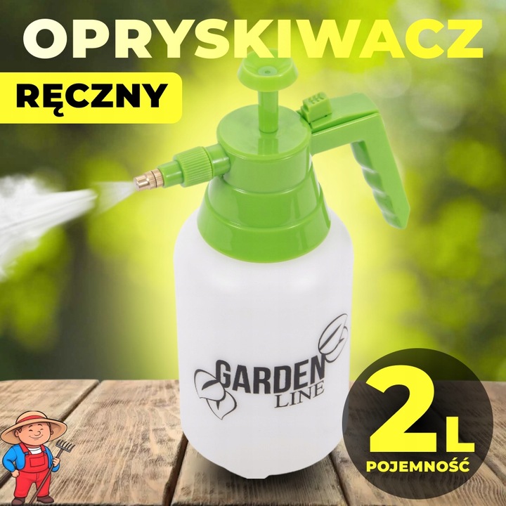 Ručný tlakový záhradný postrekovač 2 l s nastaviteľnou tryskou