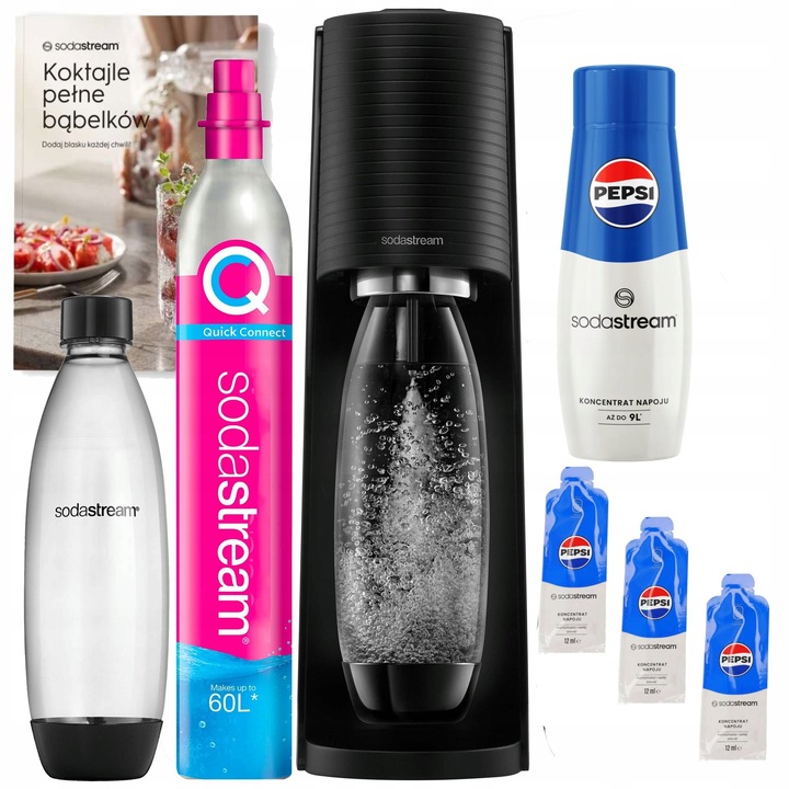 Sada SodaStream Terra Black + 2 fľaše + 4 sirupy