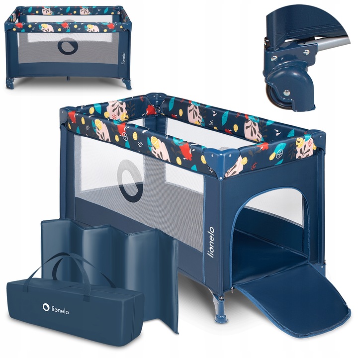 Skladacia cestovná postieľka ohrádka 2v1 taška kolieska + MATRAC Lionelo Stefi AKCIA
