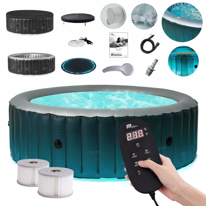 SPA NAFUKOVATEĽNÝ PODSVIETENÝ BAZÉN S HYDROMASÁŽOU RELAX PILOT STARRY 6os LACNÉ