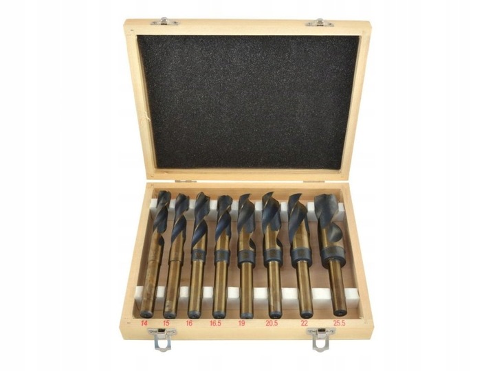 Súprava 8ks HSS-Co vrtákov 14-25,5mm do ocele a dreva G38115