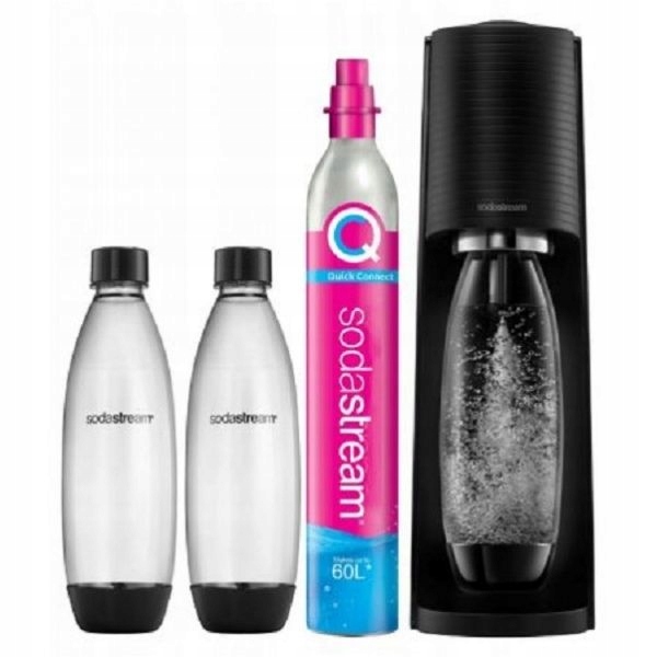 Saturátor SodaStream Terra čierny + 2 fľaše Fuse 1 l + plyn