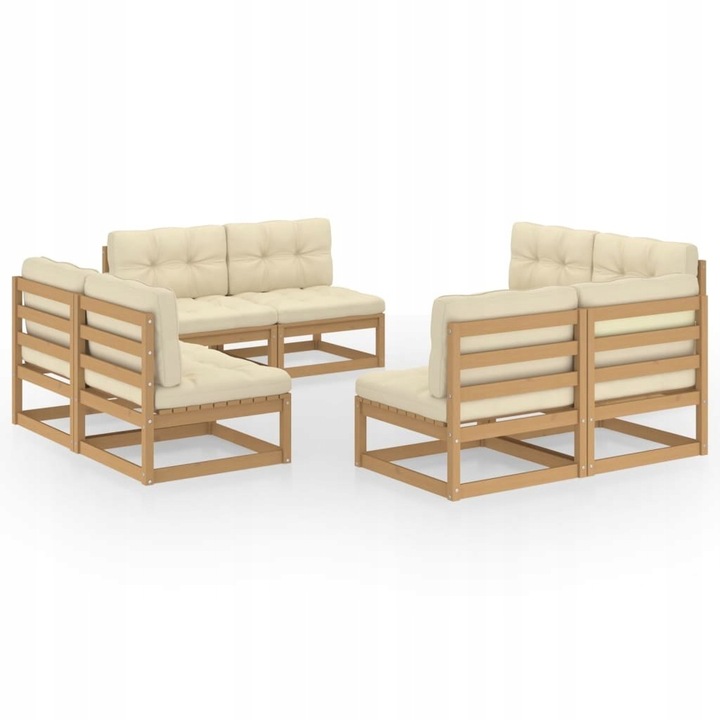 Set záhradného nábytku drevo vidaXL hnedá 8 dielov