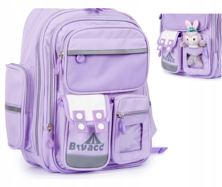 Školský batoh viackomorový Bivacc Pastelový levanduľový 24L Robustný Priestranný