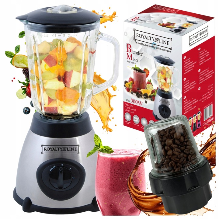 Stolný mixér Royalty Line SM600.6 800 W strieborný/sivý