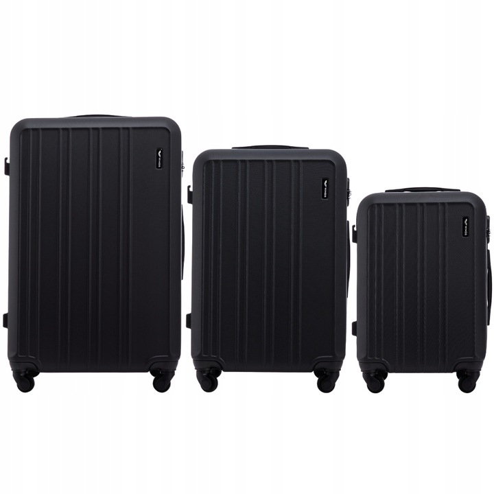 Sada 3 cestovných kufrov na 4 kolieskach, tvrdé ABS kufre WINGS