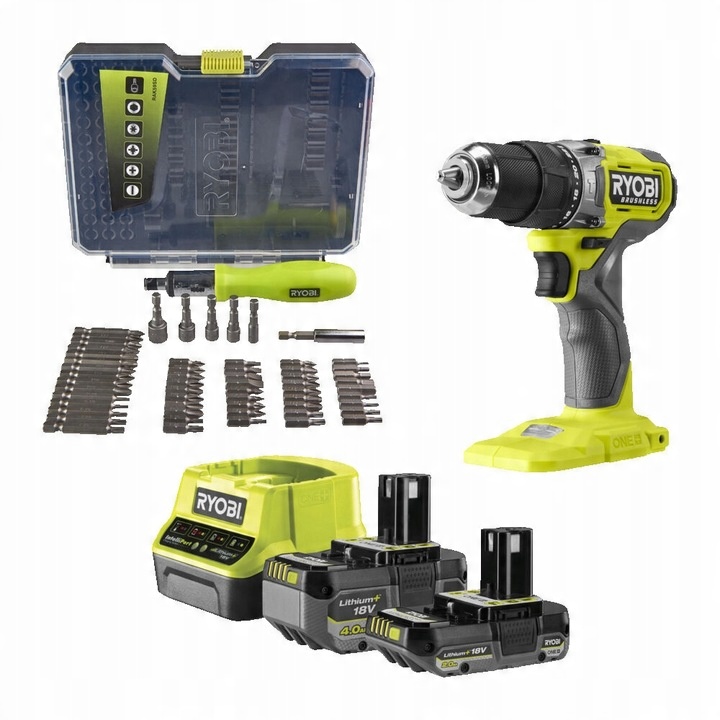 Sada 3v1 Akumulátorový aku vŕtačka Ryobi 18V + 2x Akum.