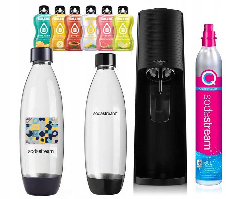 Saturátor na perlivú vodu SodaStream Terra + Fľaše 2x1L + 1x0,5L ČIERNY