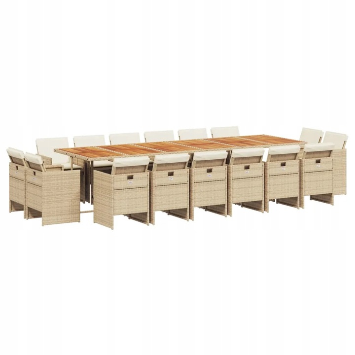 Set záhradného nábytku VidaXL technorattan vidaXL hnedý 17 el.