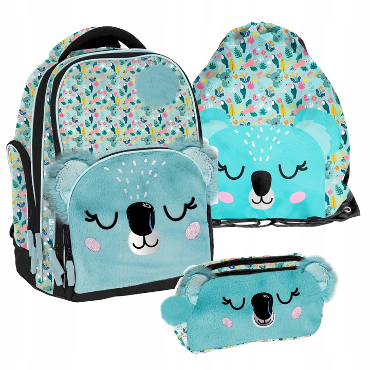 ŠKOLSKÝ SET PASO KOALA PLYŠOVÝ BATOH PERAČNÍK PRE DIEVČATÁ
