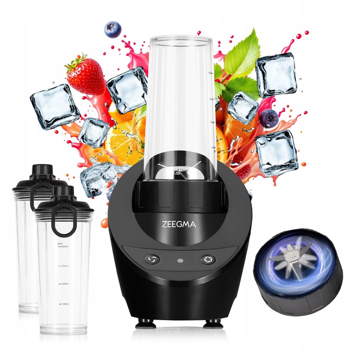Stolný mixér Zeegma BIDONY MOCNY Mikser smoothie mini 300 W čierny