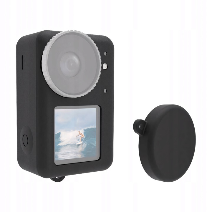 Silikónové puzdro Puluz pre DJI Osmo Action 4/3 s krytom na objektív (čierne)