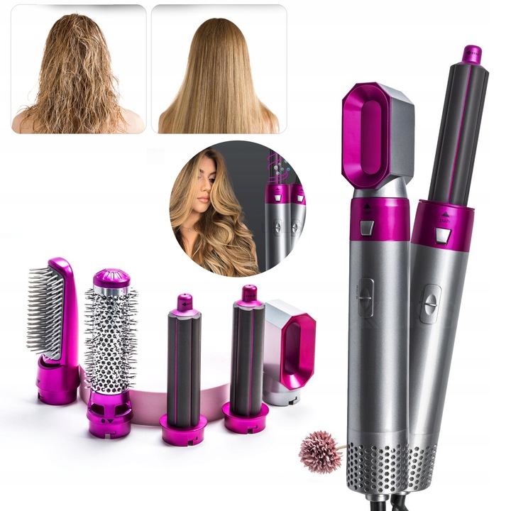 Sušič Vlasov a Kefa 6v1 Multifunkčný Sušič Lokňovacia Kefa na Styling