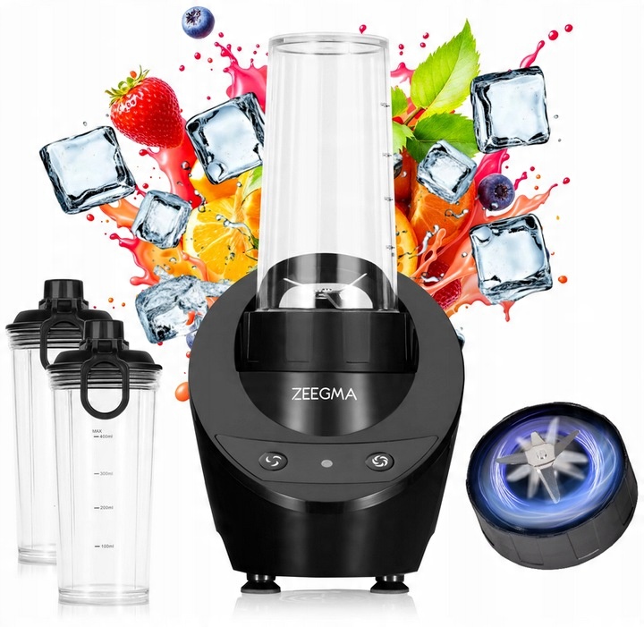 Stolný mixér Oficjalny sklep Faneo BLENDER DO OWOCÓW WARZYW KRUSZY LÓD MOCNY 300 W čierny