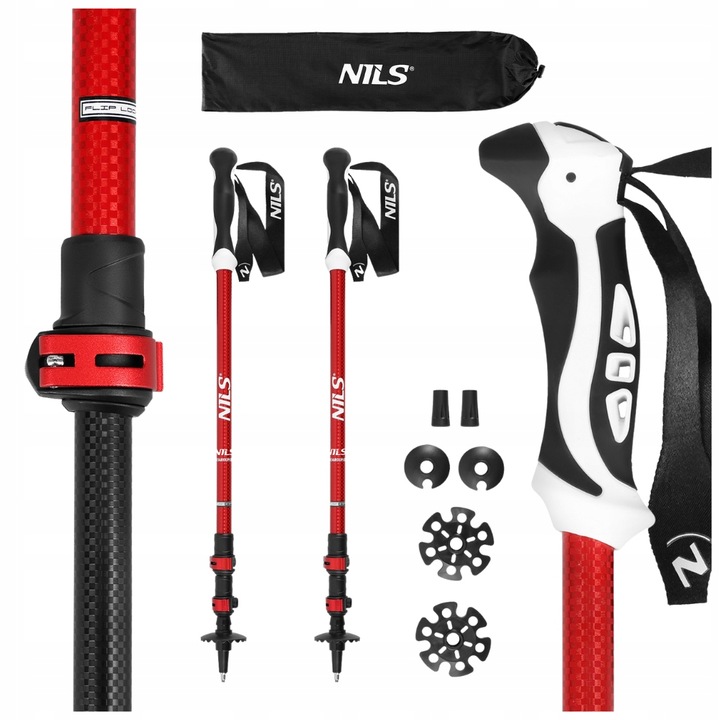 Trekingové palice Nordic Walking Skladacie palice na chôdzu po horách NILS