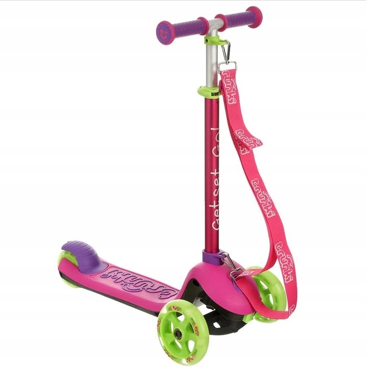 TRUNKI Skladacia trojkolesová kolobežka 2-6 rokov do 50 kg - RUŽOVÁ