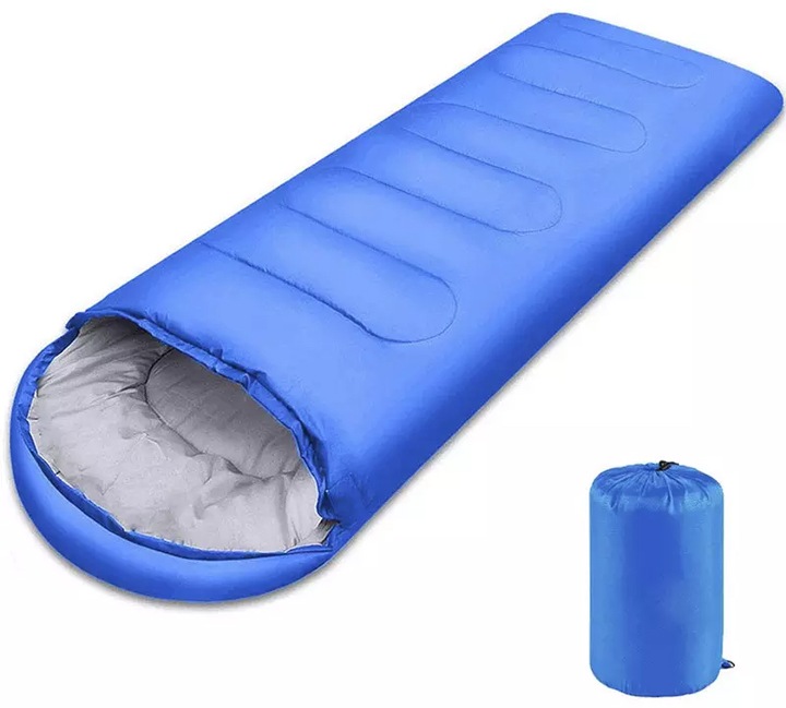 TURISTICKÝ SPACÍ VAK MODRÝ TEPLÝ 210x75 cm MÚMIA NA VÝLET KEMPING
