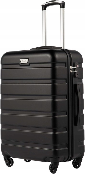 Tvrdý veľký cestovný kufor Coolife ABS TSA 93 l čierny 76 x 50 x 27 cm