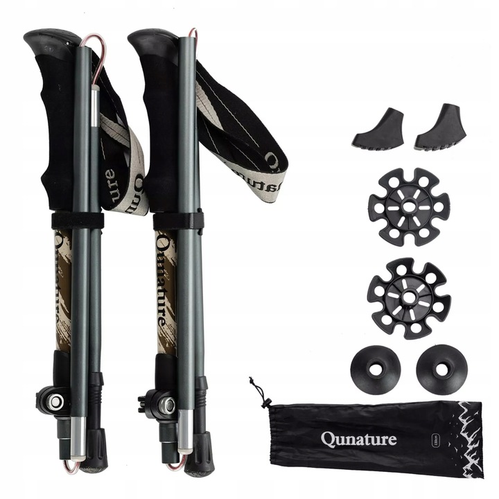 Trekingové palice QUNATURE ultraľahké ALU 2ks s reguláciou 110-130 cm BROWN