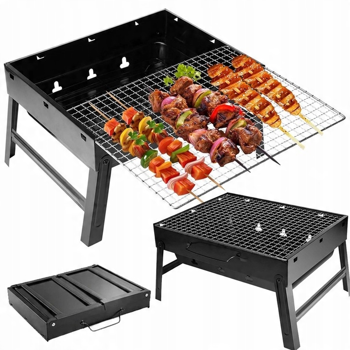 TURISTICKÝ GRIL NA UHLIE SKLADACÍ PRENOSNÝ KEMPINGOVÝ MALÝ 40x27 cm ZĽAVA
