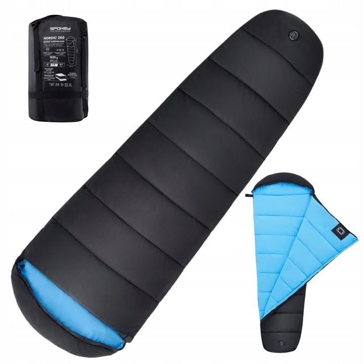 Turistický spací vak Mumia Teplý s kapucňou Veľký 230 x 80 cm + poťah SPOKEY